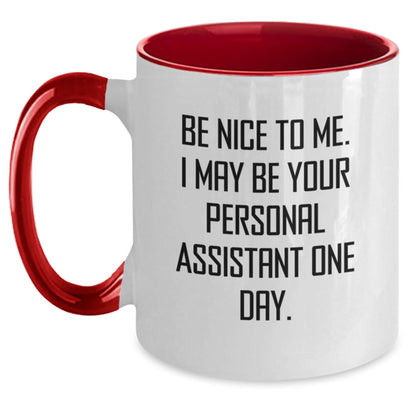 Funny Personal Assistant Gifts from Friends, Gifts for Personal Assistant, Two Tone Coffee Mug for Graduation - Victory Thru Vision