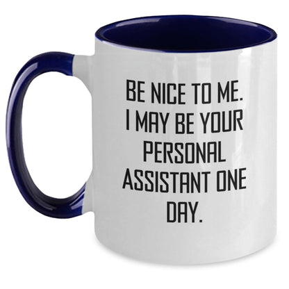 Funny Personal Assistant Gifts from Friends, Gifts for Personal Assistant, Two Tone Coffee Mug for Graduation - Victory Thru Vision