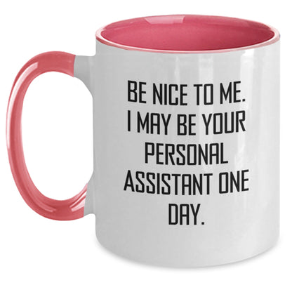 Funny Personal Assistant Gifts from Friends, Gifts for Personal Assistant, Two Tone Coffee Mug for Graduation - Victory Thru Vision