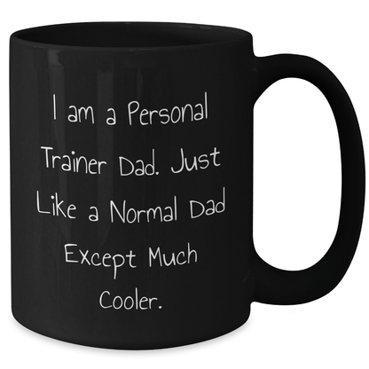 Funny Personal Trainer Dad Gifts - Black Coffee Mug for Men - Father's Day Unique Gifts from Family - Victory Thru Vision 