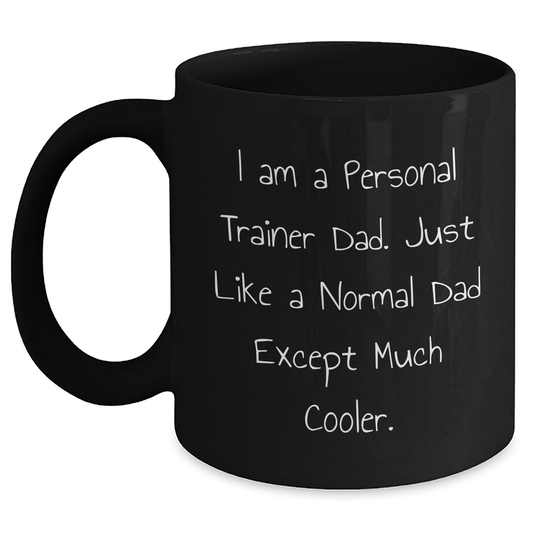 Funny Personal Trainer Dad Gifts - Black Coffee Mug for Men - Father's Day Unique Gifts from Family - Victory Thru Vision 
