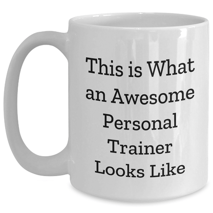 Funny Personal Trainer Gifts, Gifts from Friends for Awesome Personal Trainers, White Coffee Mug - Victory Thru Vision