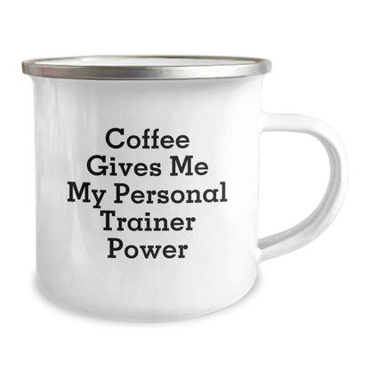 Funny Personal Trainer Mugs Gifts from Friends for Birthday, Coffee Gives Me My Personal Trainer Power, Camping Mug, Personal Trainer Lover, Unique Gifts, Inspirational Quotes - Victory Thru Vision