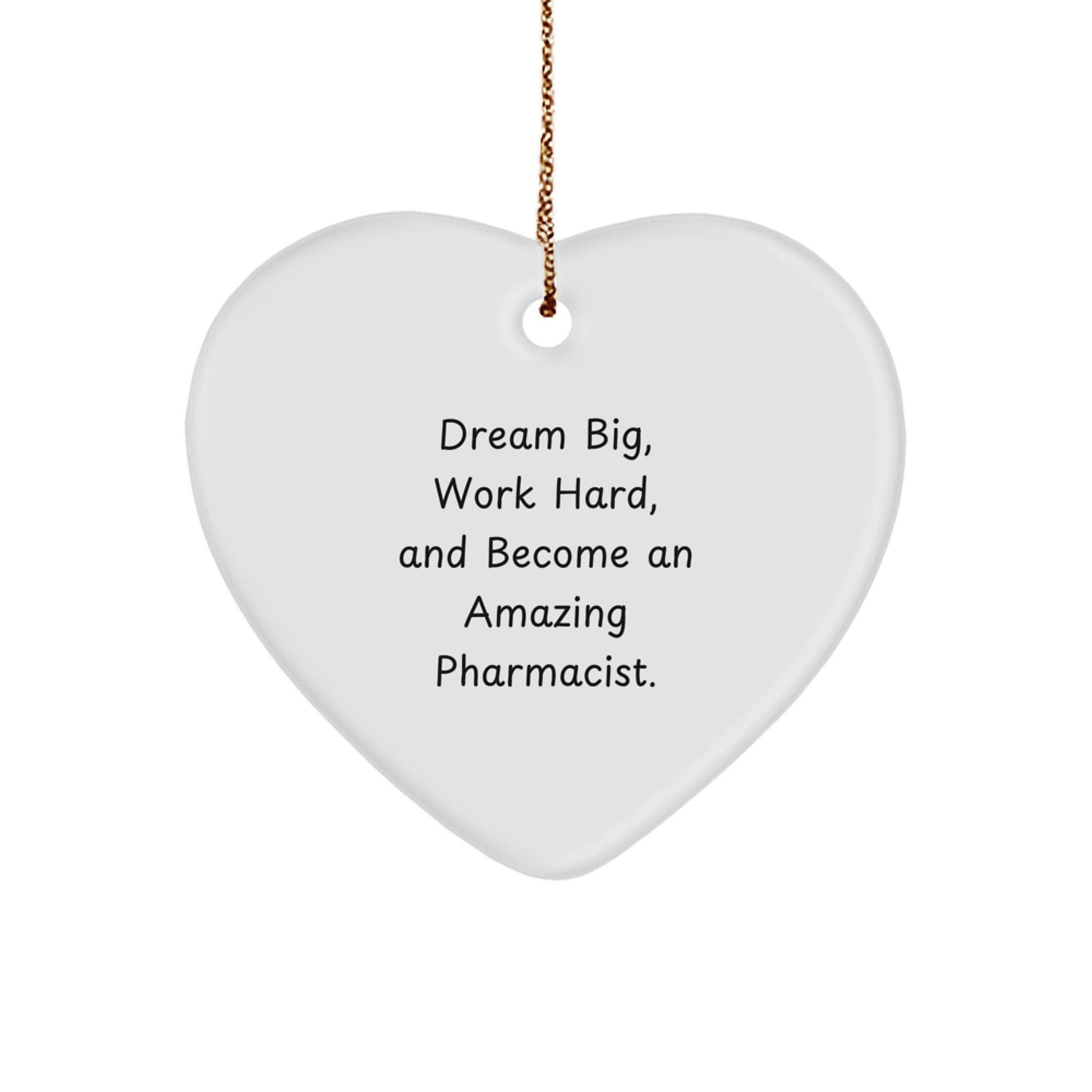 Funny Pharmacist Heart Ornament Gifts from Friends for Christmas Dream Big Work Hard - Victory Thru Vision