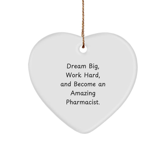 Funny Pharmacist Heart Ornament Gifts from Friends for Christmas Dream Big Work Hard - Victory Thru Vision
