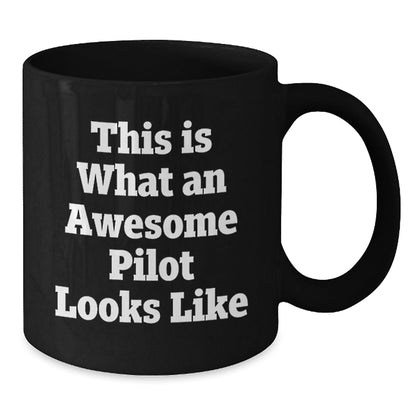 Funny Pilot Gifts for Men from Friends, Perfect Pilot Black Coffee Mug for Graduation - Victory Thru Vision