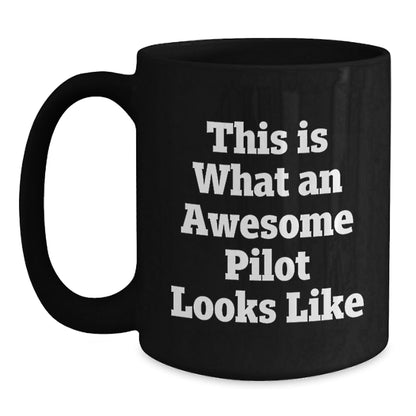 Funny Pilot Gifts for Men from Friends, Perfect Pilot Black Coffee Mug for Graduation - Victory Thru Vision