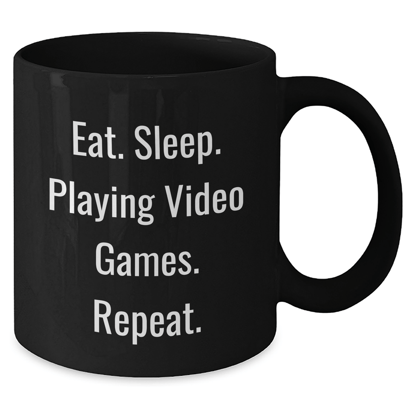 Funny Playing Video Games Gifts for Men - Eat. Sleep. Playing Video Games. Repeat. - Black Coffee Mug for Dad's Father's Day from Family - Victory Thru Vision 