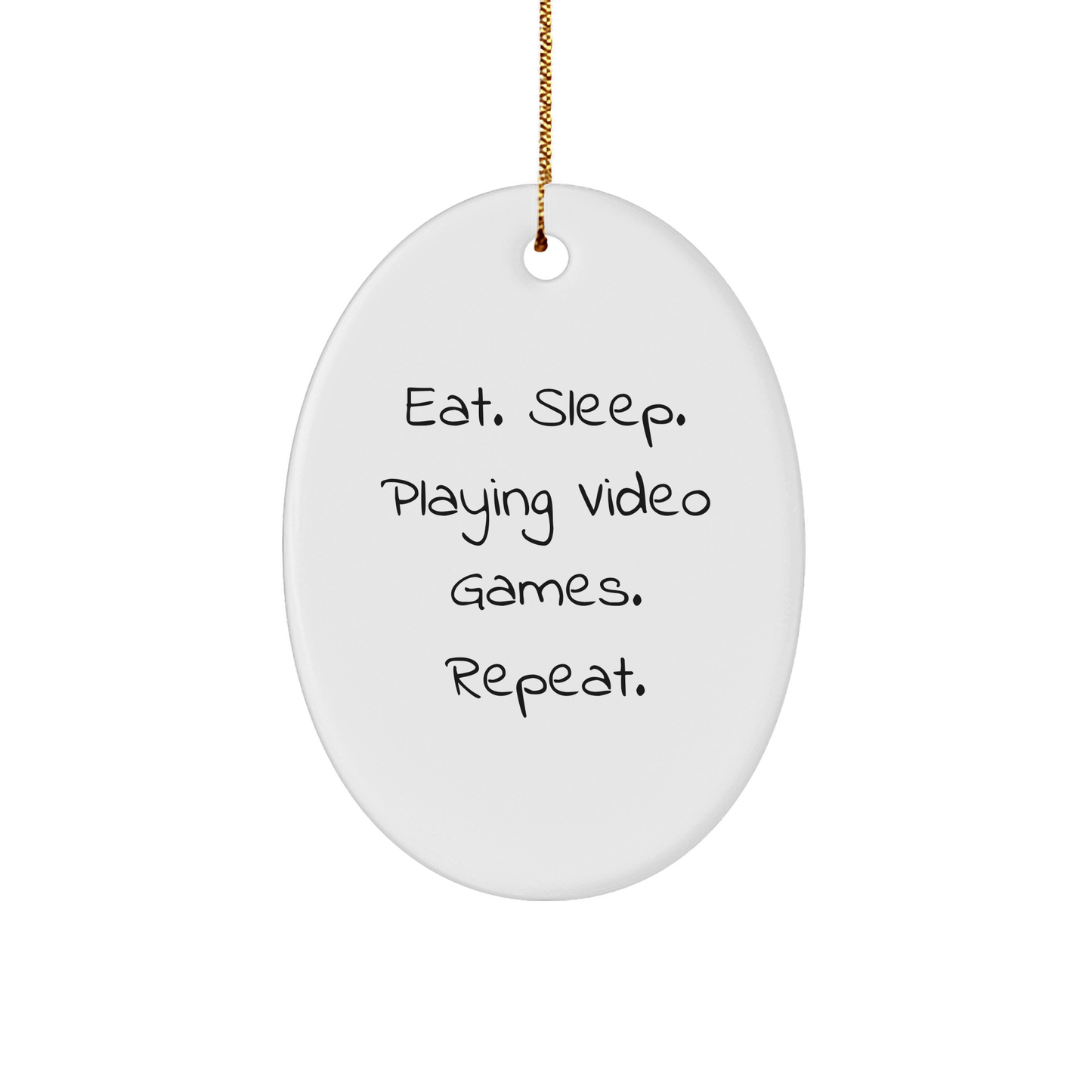 Funny Playing Video Games Oval Ornament Gifts from Men to Friends for a Unique Christmas Memorable Present - Victory Thru Vision