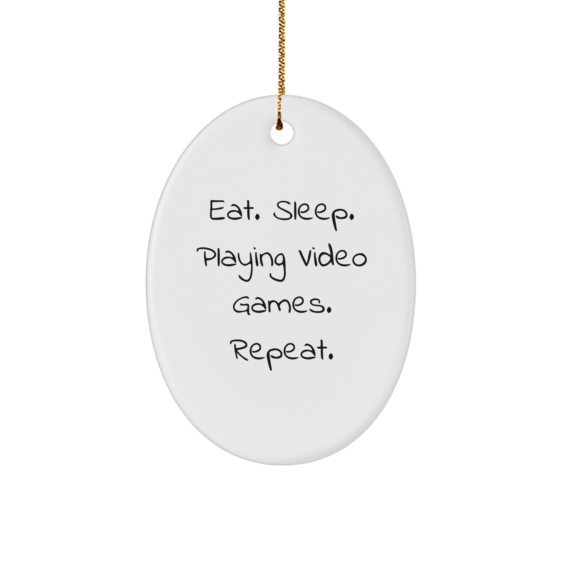 Funny Playing Video Games Oval Ornament Gifts from Men to Friends for a Unique Christmas Memorable Present - Victory Thru Vision