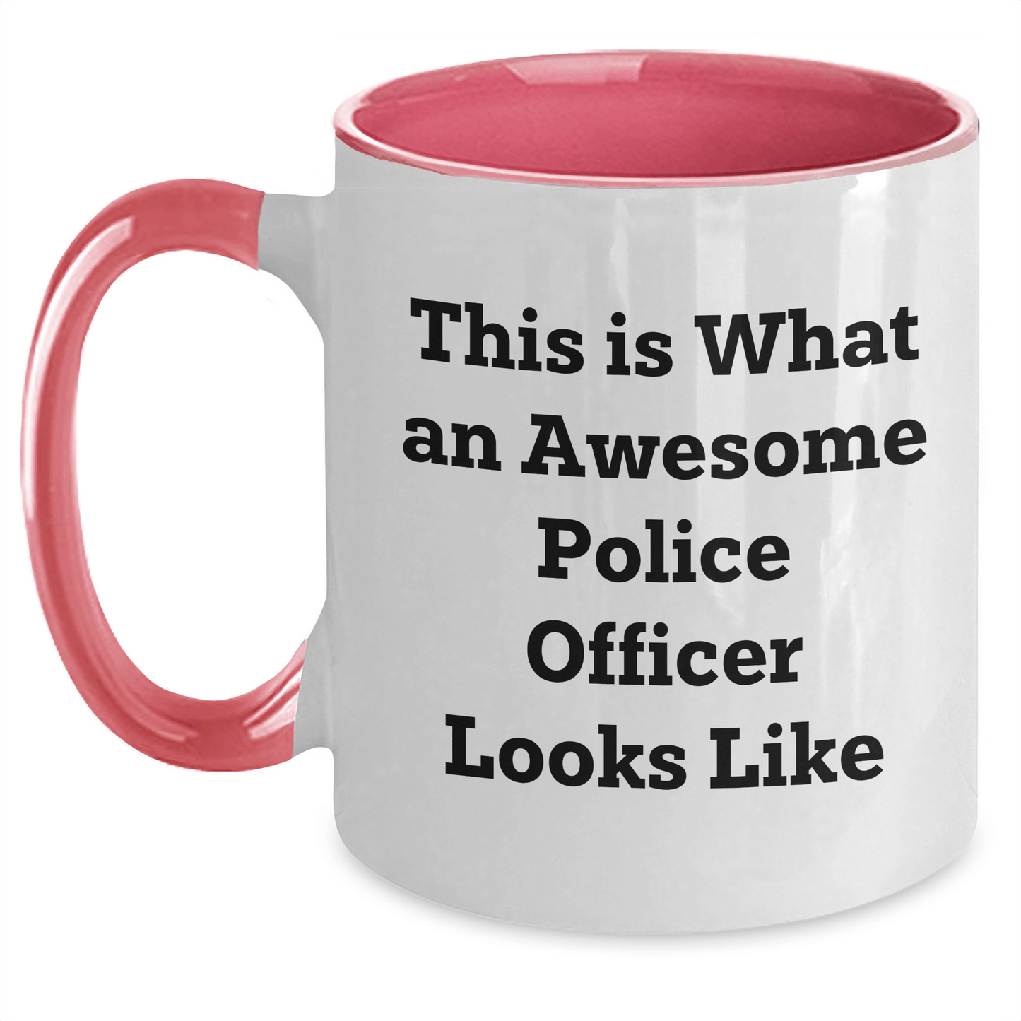 Funny Police Officer Gifts from Friends and Family - This Is What An Awesome Police Officer Looks Like Two Tone Coffee Mug for Father's Day - Victory Thru Vision 