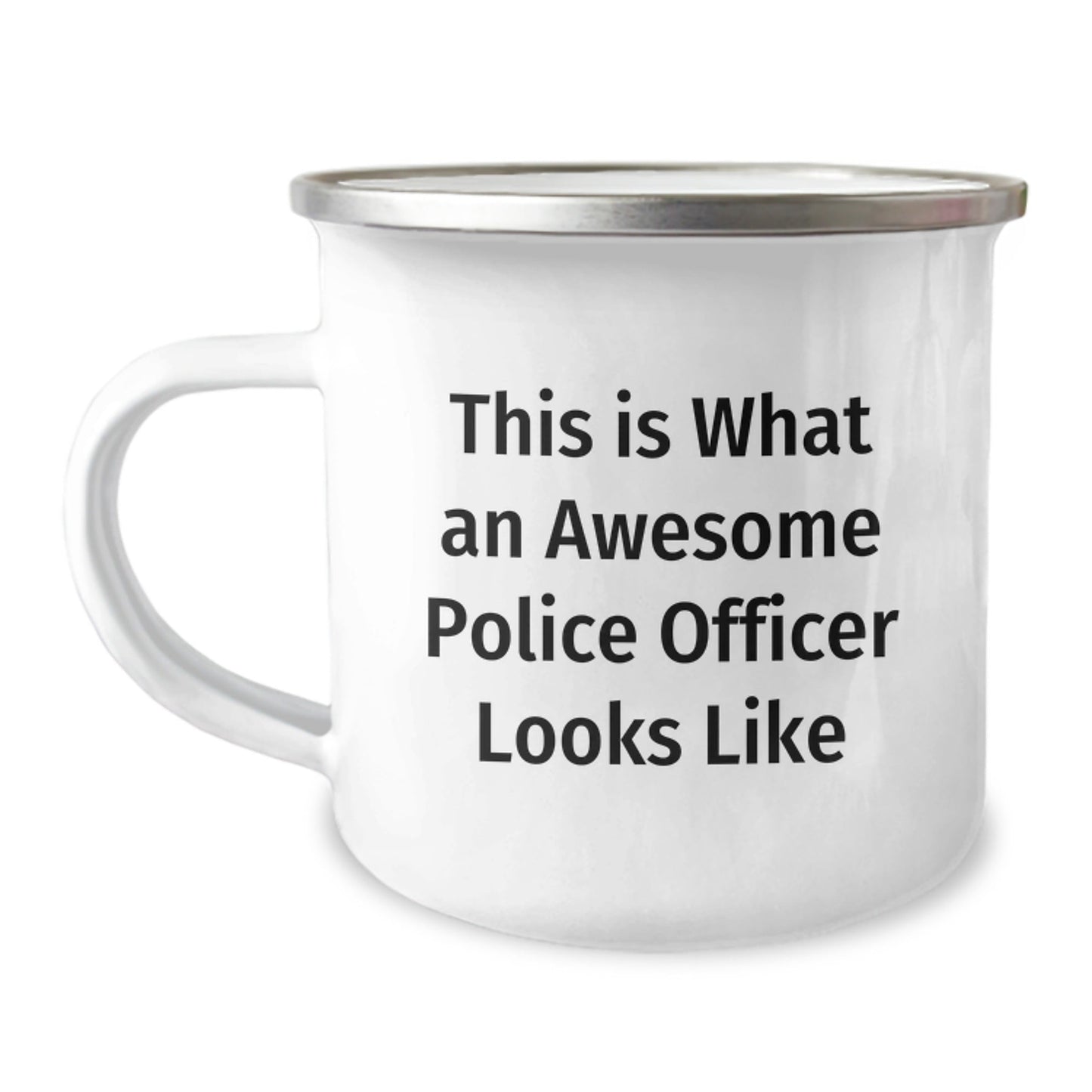 Funny Police Officer Gifts, This Is What An Awesome Police Officer Looks Like, 12 oz Camping Mug for Graduation, Gifts from Family to Police Officer, Unique Gifts for Police Officer - Victory Thru Vision