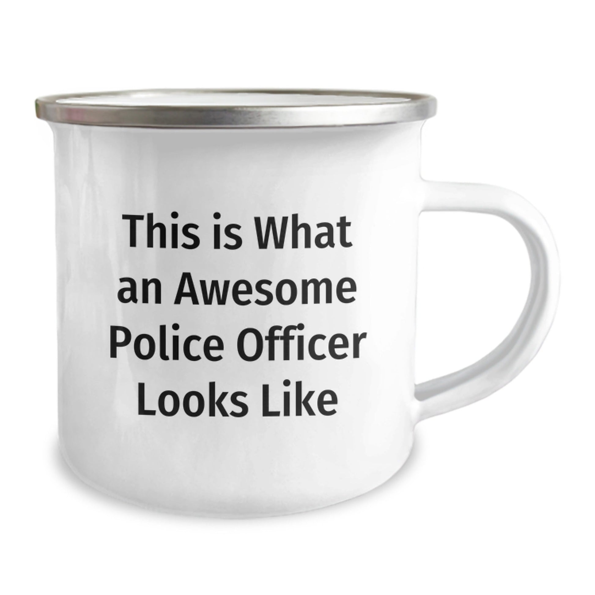 Funny Police Officer Gifts, This Is What An Awesome Police Officer Looks Like, 12 oz Camping Mug for Graduation, Gifts from Family to Police Officer, Unique Gifts for Police Officer - Victory Thru Vision