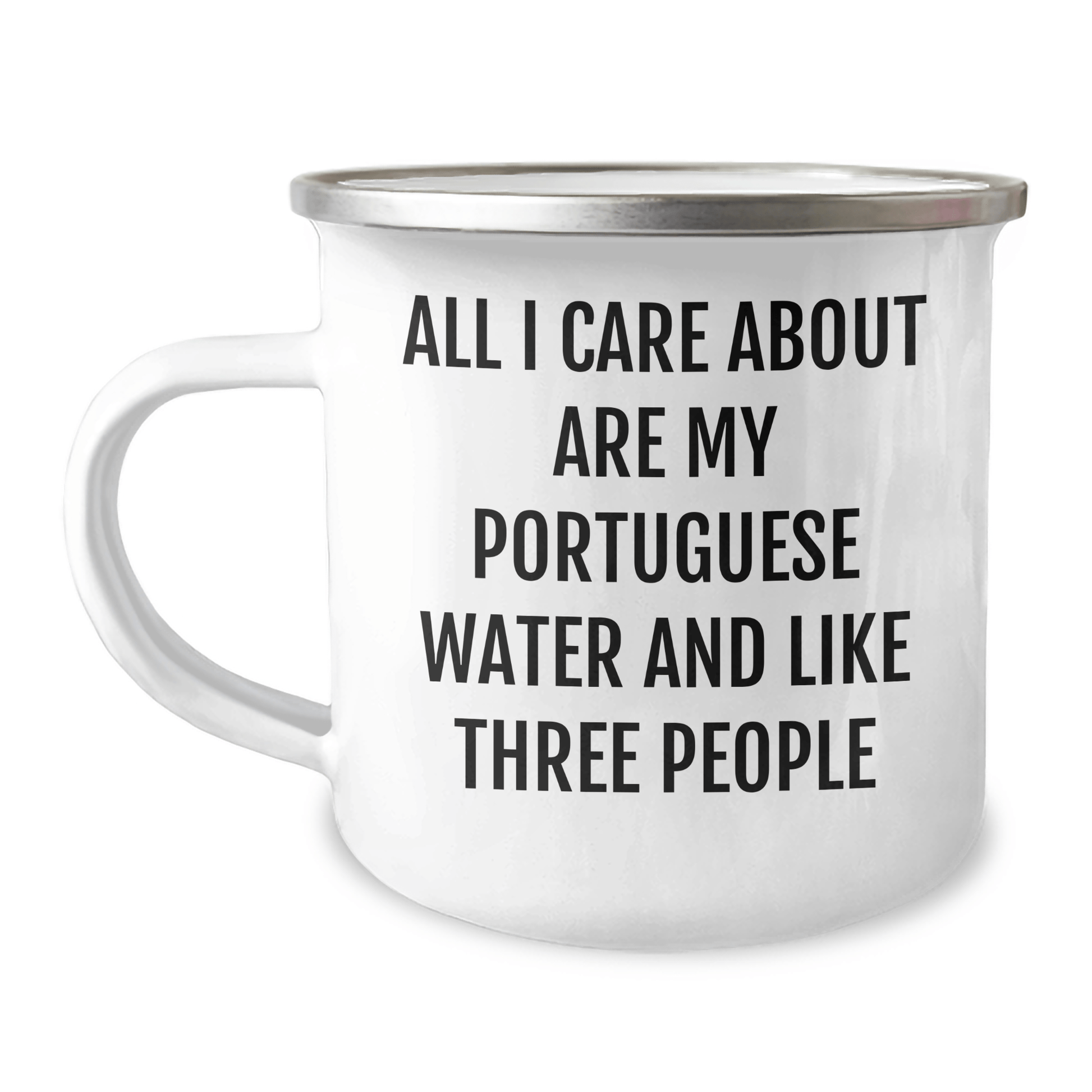 Funny Portuguese Water Dog Lover's Camping Mug Gifts from Friends, Unique Father's Day Presents for Portuguese Water Dog Enthusiasts - Victory Thru Vision 