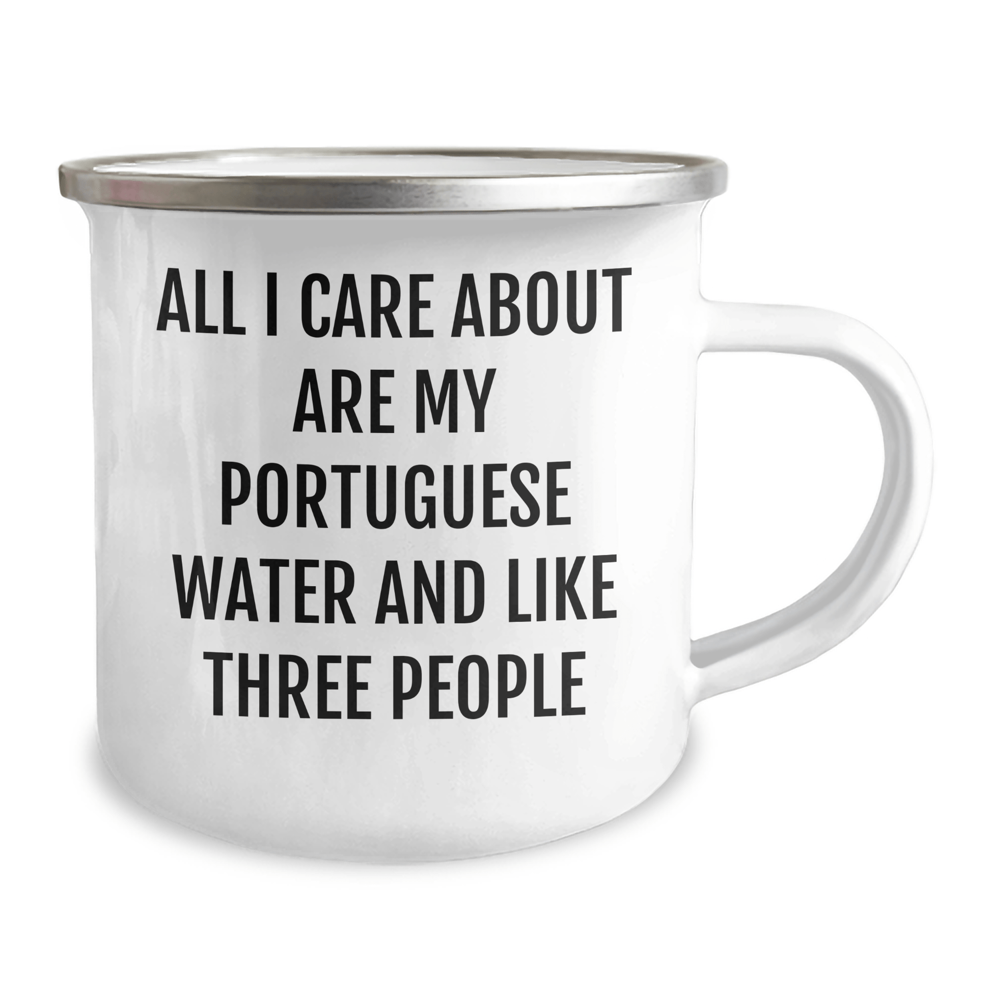 Funny Portuguese Water Dog Lover's Camping Mug Gifts from Friends, Unique Father's Day Presents for Portuguese Water Dog Enthusiasts - Victory Thru Vision 