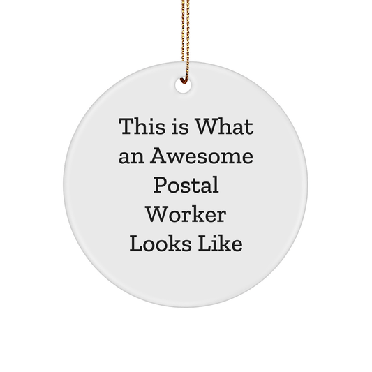 Funny Postal Worker Gifts - This Is What Awesome Looks Like, Circle Ornament for Christmas - Victory Thru Vision 