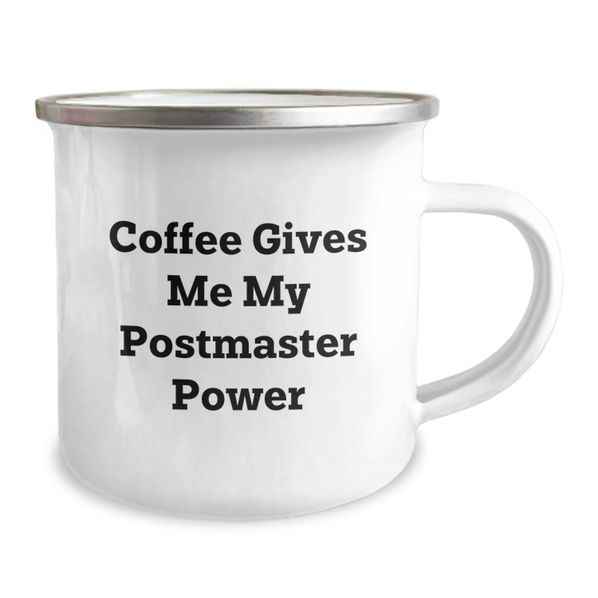 Funny Postmaster Gifts from Friends, Unique Birthday Unique Gifts for Postmasters, Coffee Lovers Camping Mug - 'Coffee Gives Me My Postmaster Power' - Victory Thru Vision