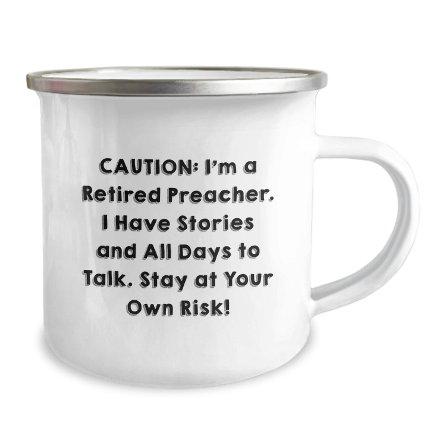 Funny Preacher Gifts for Graduation - 'Stay At Your Own Risk!' Camping Mug for Him or Her - Gifts from Men, Women, or Family - Victory Thru Vision