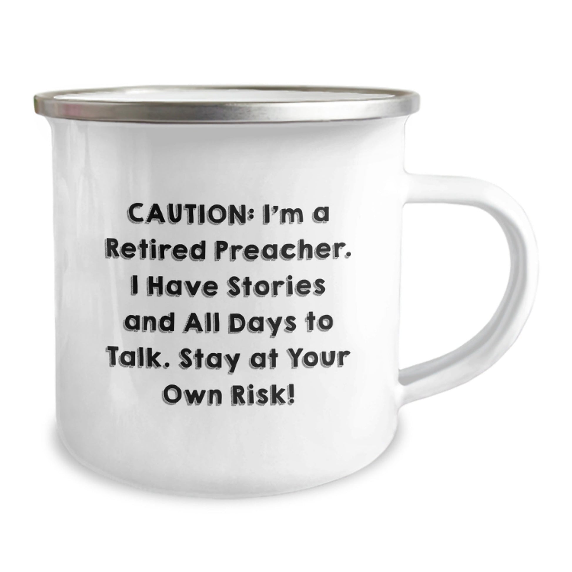 Funny Preacher Gifts for Graduation - 'Stay At Your Own Risk!' Camping Mug for Him or Her - Gifts from Men, Women, or Family - Victory Thru Vision