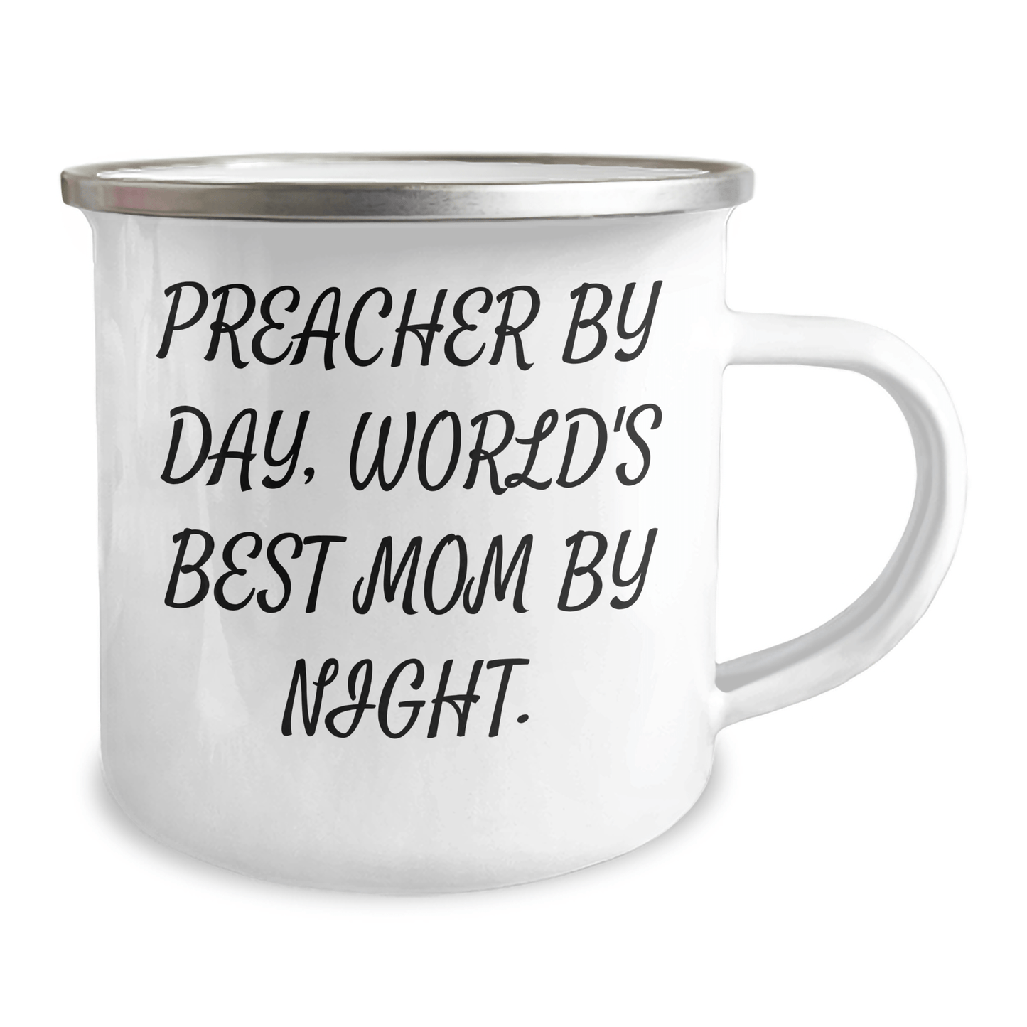 Funny Preacher Gifts, Preacher By Day, World's Best Mom By Night., Unique Camping Mug for Father's Day, Gifts from Men, Gifts for Preacher - Victory Thru Vision 
