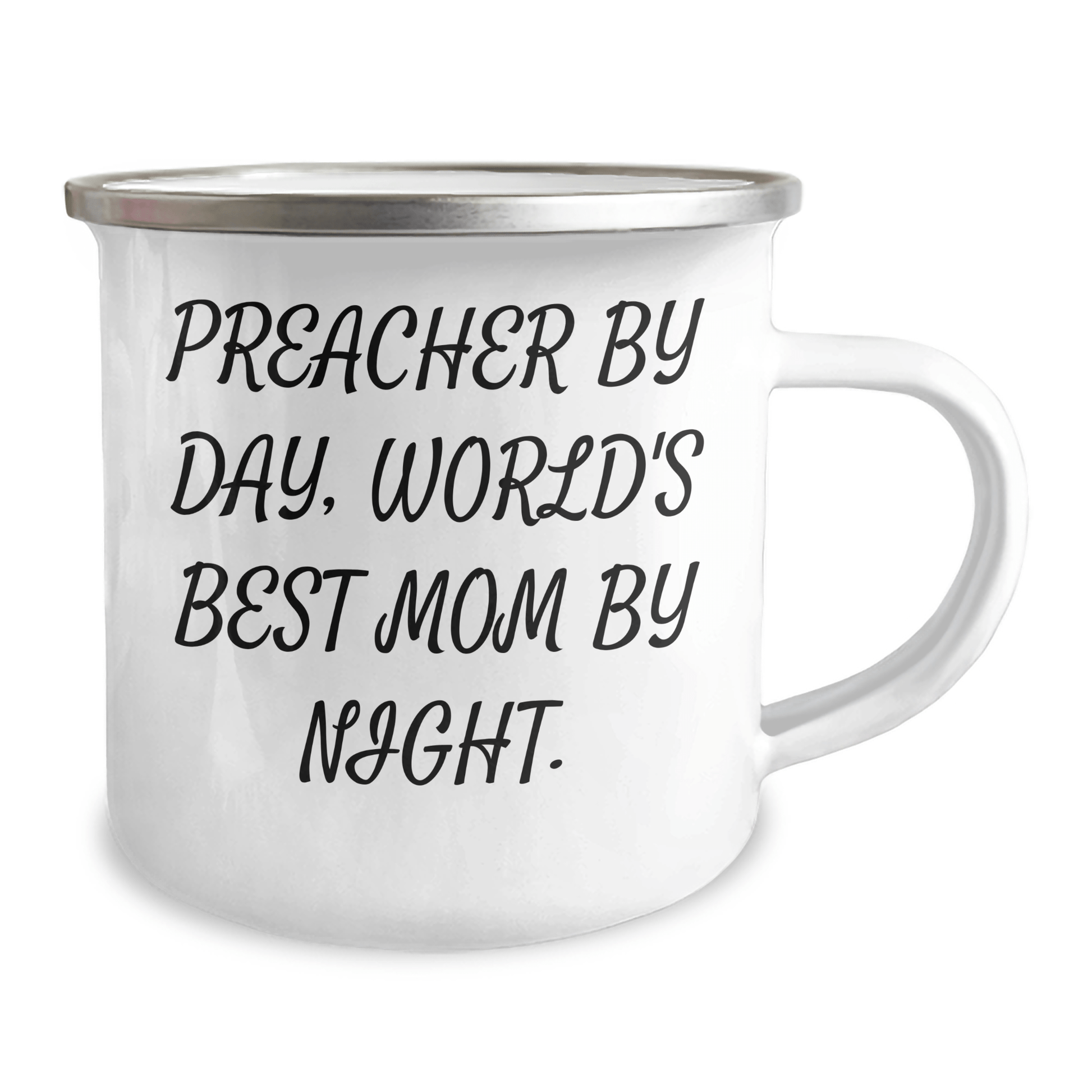 Funny Preacher Gifts, Preacher By Day, World's Best Mom By Night., Unique Camping Mug for Father's Day, Gifts from Men, Gifts for Preacher - Victory Thru Vision 