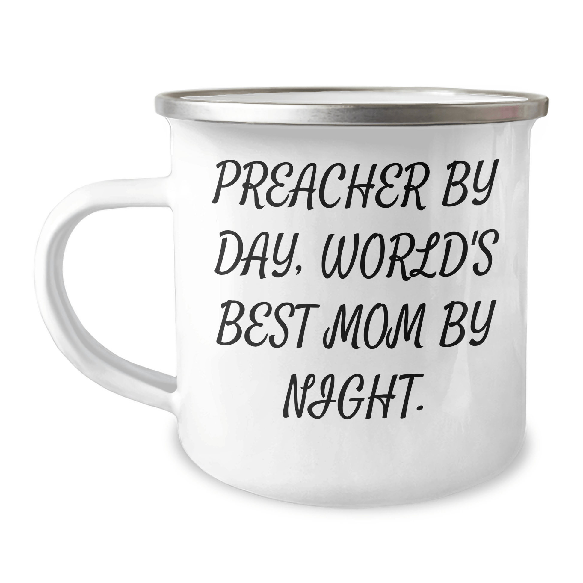 Funny Preacher Gifts, Preacher By Day, World's Best Mom By Night., Unique Camping Mug for Father's Day, Gifts from Men, Gifts for Preacher - Victory Thru Vision 