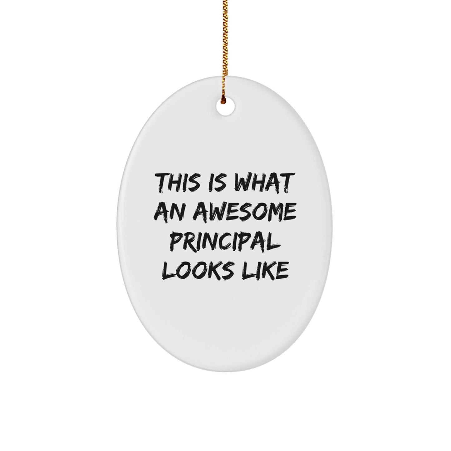 Funny Principal Gifts from Friends - This Is What Awesome Looks Like - Oval Ornament for Christmas - Victory Thru Vision