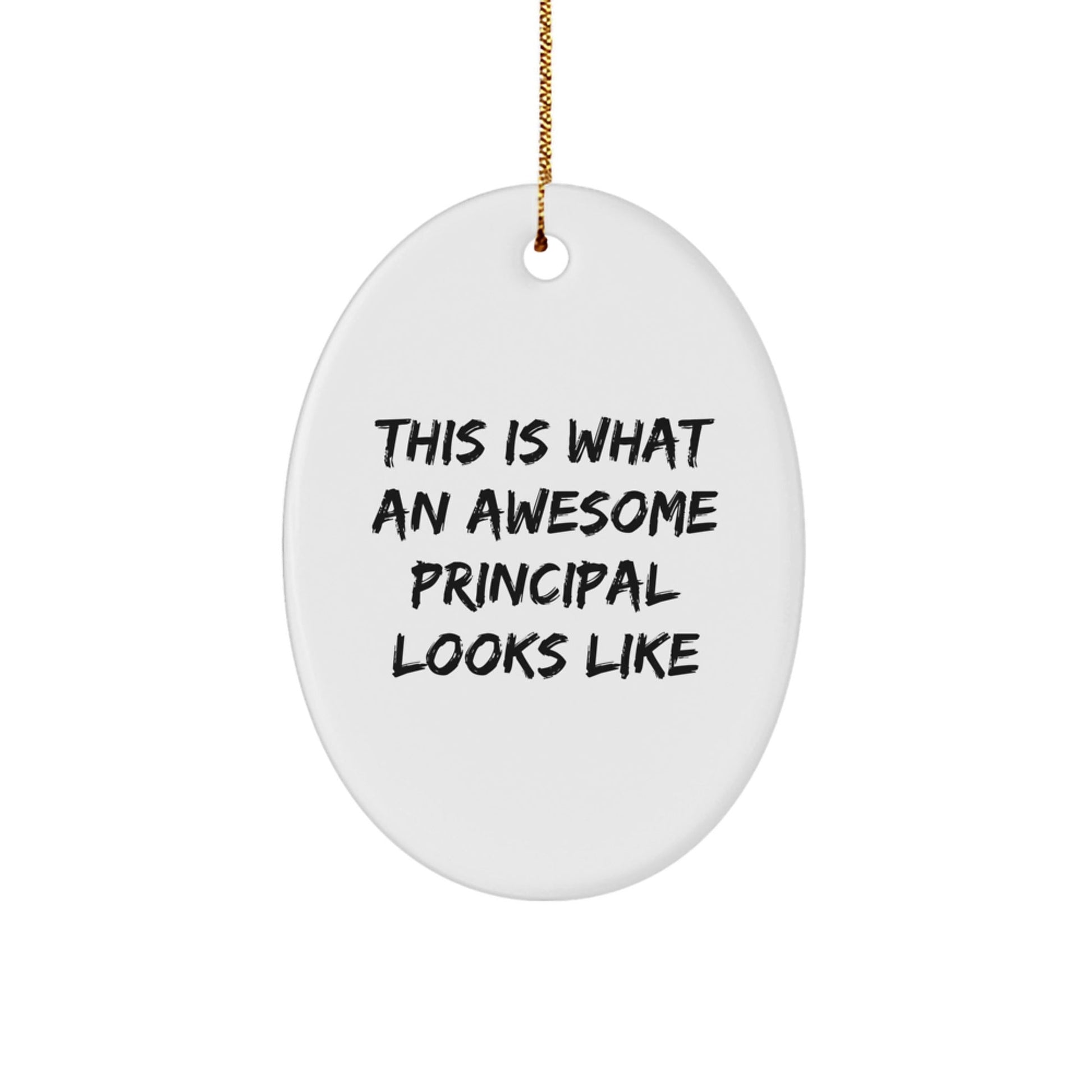 Funny Principal Gifts from Friends - This Is What Awesome Looks Like - Oval Ornament for Christmas - Victory Thru Vision