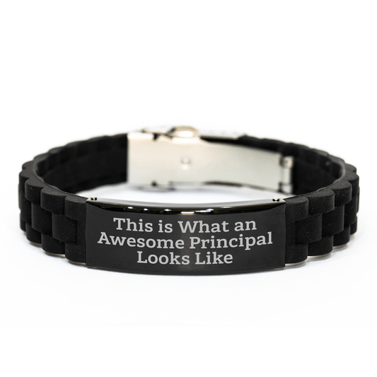 Funny Principal Gifts from Men - This Is What an Awesome Principal Looks Like Glide lock Clasp Bracelet for Father's Day - Victory Thru Vision