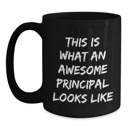 Funny Principal Quotes Black Coffee Mug, Graduation Unique Gifts from Friends to Men, Black Principal Mug for Men, Funny Principal Quote Gifts for Him - Victory Thru Vision