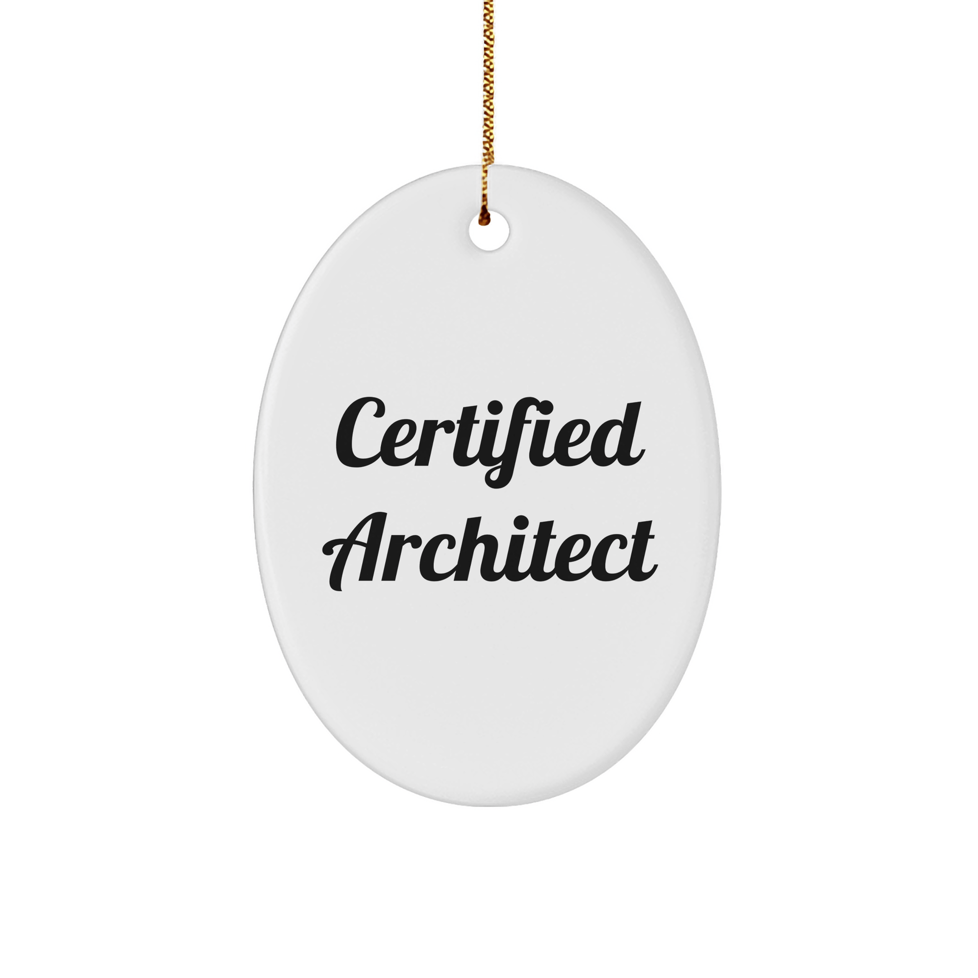 Funny Quote Certified Architect Oval Ornament Gifts from Men to Coworkers for Christmas - Victory Thru Vision 