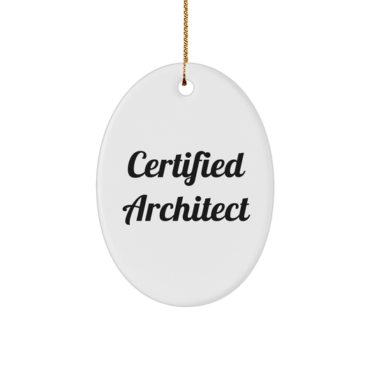 Funny Quote Certified Architect Oval Ornament Gifts from Men to Coworkers for Christmas - Victory Thru Vision 