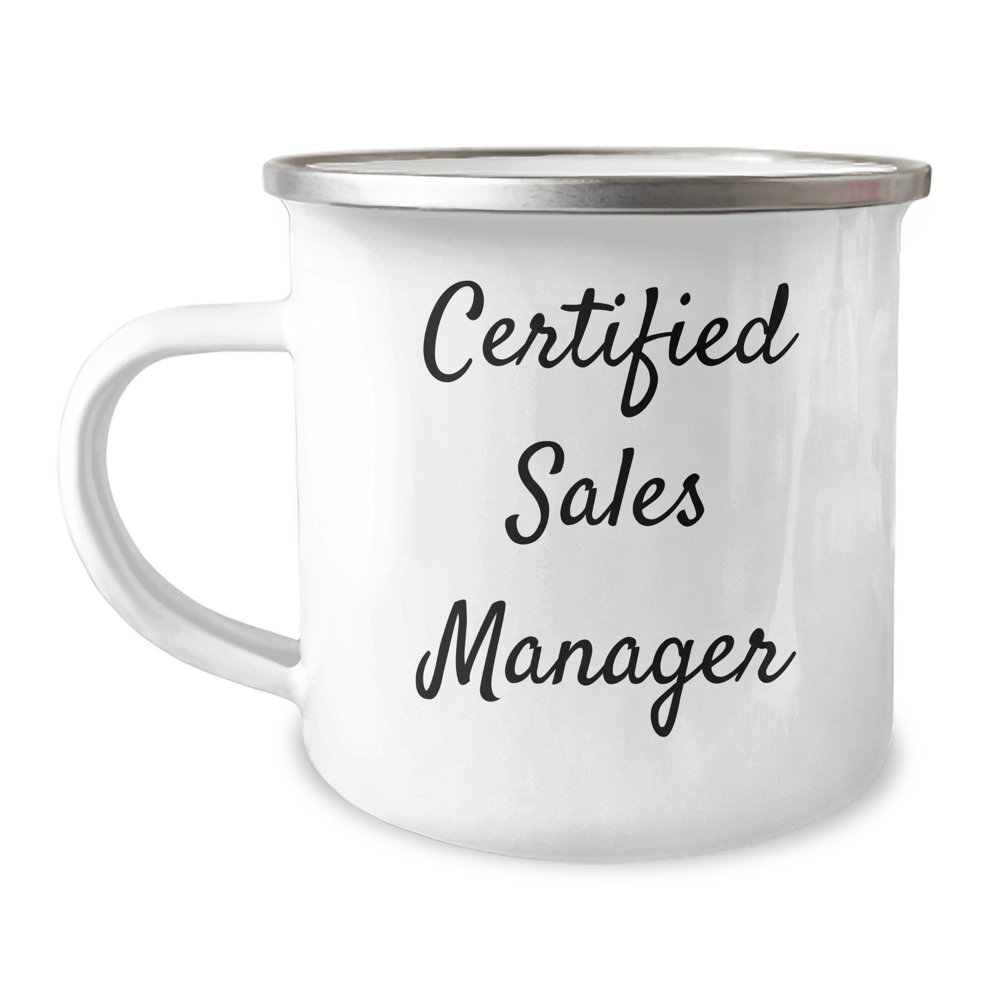 Funny Quote Certified Sales Manager Gifts for Sales Managers on Father's Day Camping Mug, Gifts from Men to Friends, Perfect for Sales Manager's Camping Adventures - Victory Thru Vision 