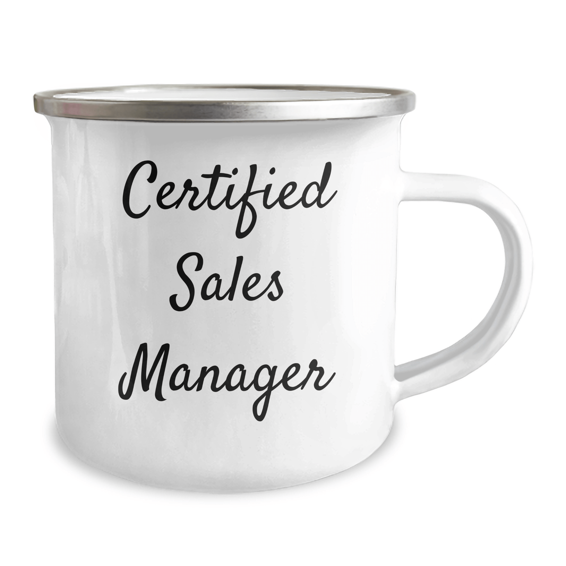 Funny Quote Certified Sales Manager Gifts for Sales Managers on Father's Day Camping Mug, Gifts from Men to Friends, Perfect for Sales Manager's Camping Adventures - Victory Thru Vision 