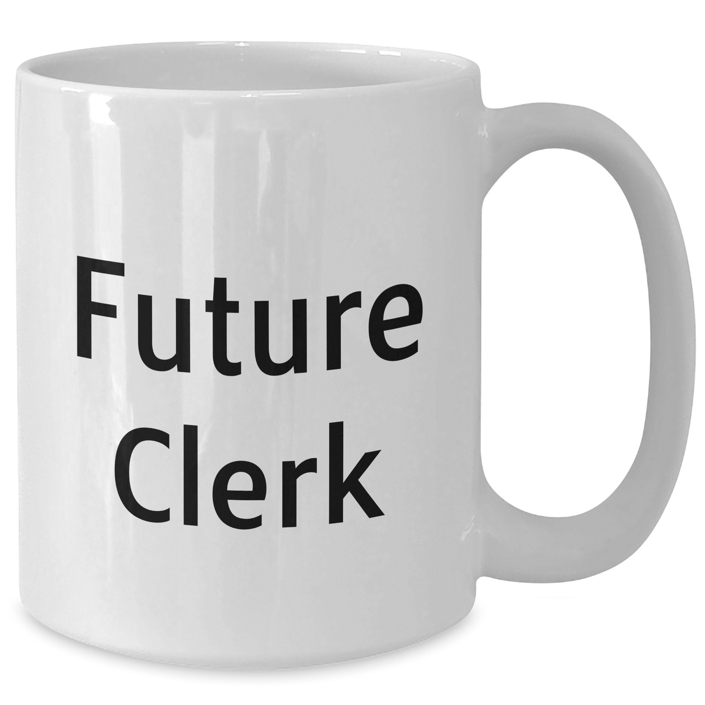 Funny Quote Clerk Gifts for Men from Future Clerk - White Coffee Mug - Graduation Unique Gifts - Victory Thru Vision