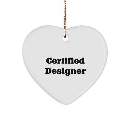 Funny Quote Designer Gifts for Men Women Friends Family, Heart Ornament White Color, Certified Designer Christmas Unique Gifts from Friends to Family - Victory Thru Vision 
