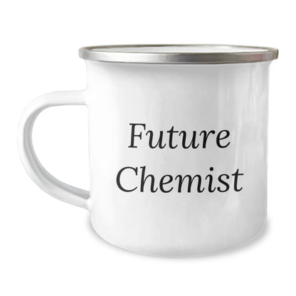 Funny Quote Future Chemist Gifts from Mom to Son Graduation Unique Camping Mug, 12 oz Stainless Steel with Enamel Finish, Hand Wash Recommended, Permanent Printing - Victory Thru Vision