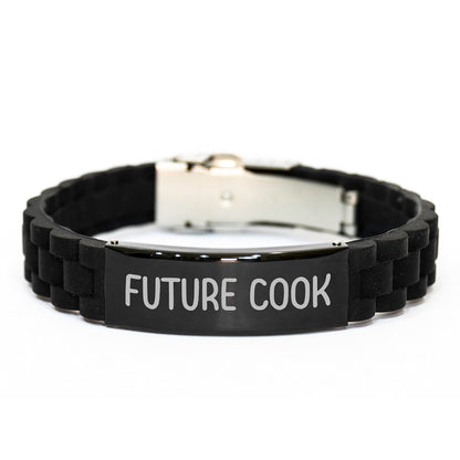 Funny Quote Future Cook Gifts from Family for Graduation Unique Cook Glide lock Clasp Bracelet - Victory Thru Vision