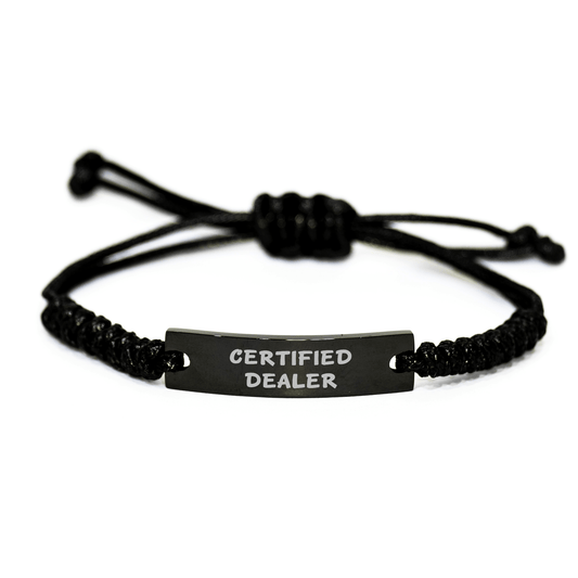 Funny Quote Gifts from Dealer, Certified Dealer Rope Bracelet for Mother's Day, Adjustable Rope Jewelry Gifts for Men, Women, Friends, Family - Victory Thru Vision 
