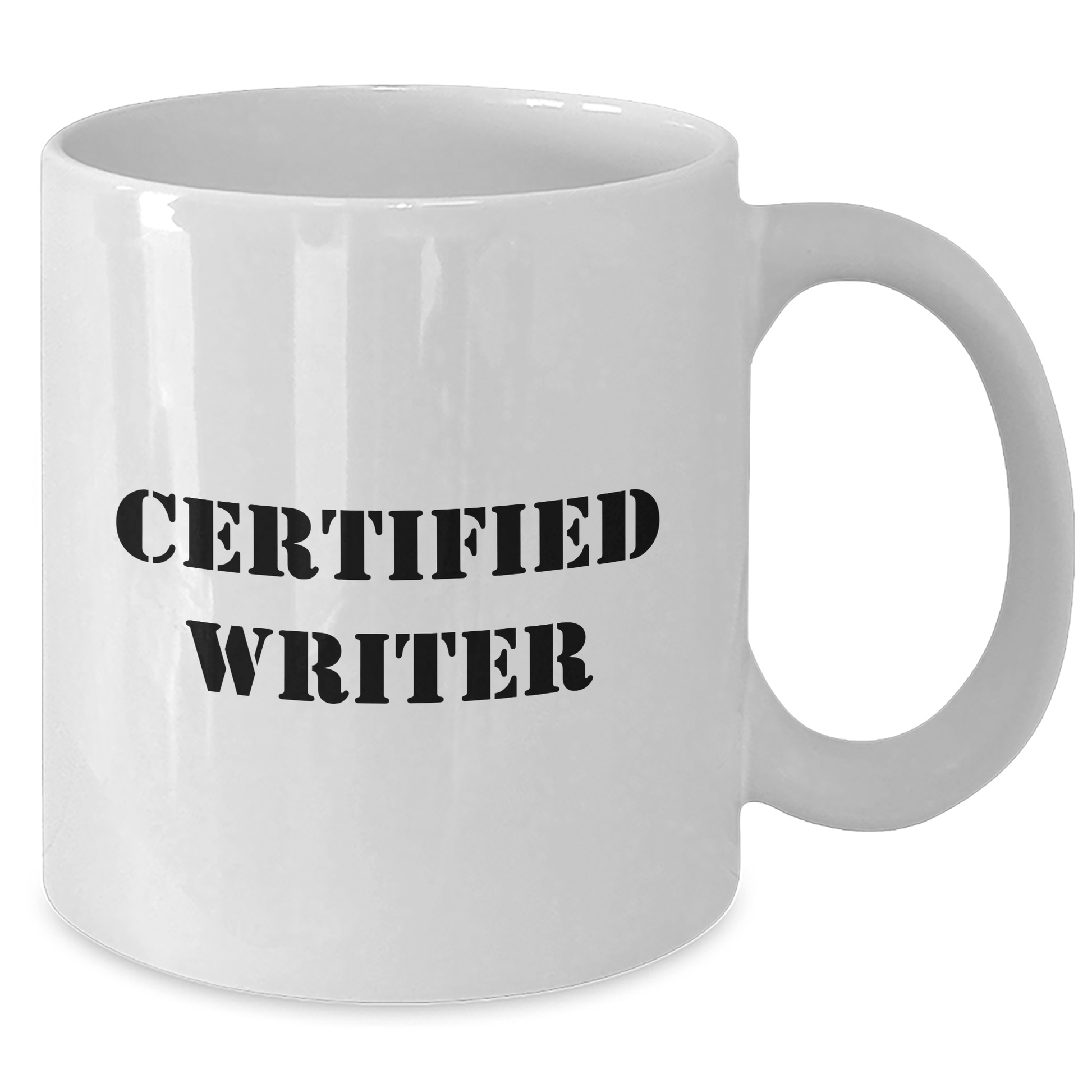 Funny Quote Gifts from Men to Certified Writers on Father's Day - White Coffee Mug, 11oz or 15oz Capacity, Ceramic, Microwave and Dishwasher Safe - Victory Thru Vision 