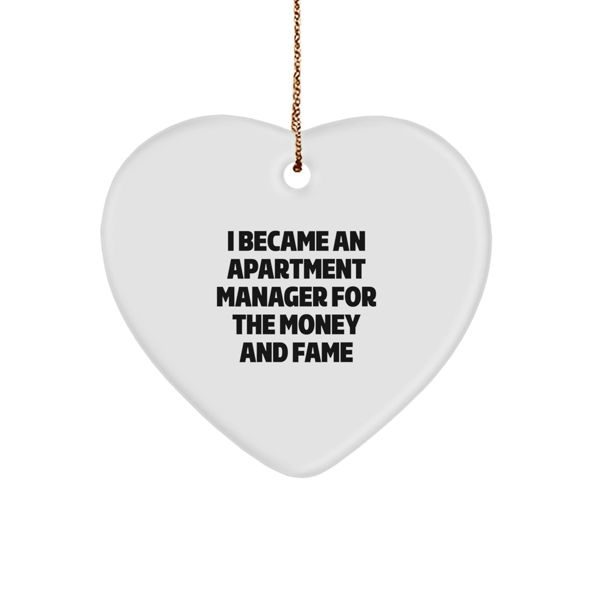 Funny Quote Heart Ornament Gifts for Apartment Managers from Friends, Christmas Unique Gifts for Women or Coworkers - Victory Thru Vision