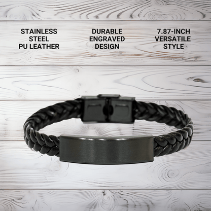 Funny Quote Interlaced Leather Bracelet for Dealer Gifts from Men, Unique Father's Day Unique Gifts for Him by Friends, Coworkers, Family - Victory Thru Vision