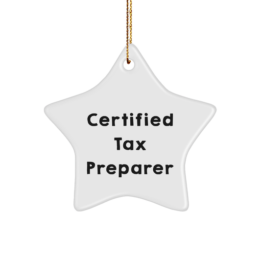 Funny Quote Star Ornament for Tax Preparer Gifts from Friends, Certified Tax Preparer Christmas Unique Gifts - Victory Thru Vision