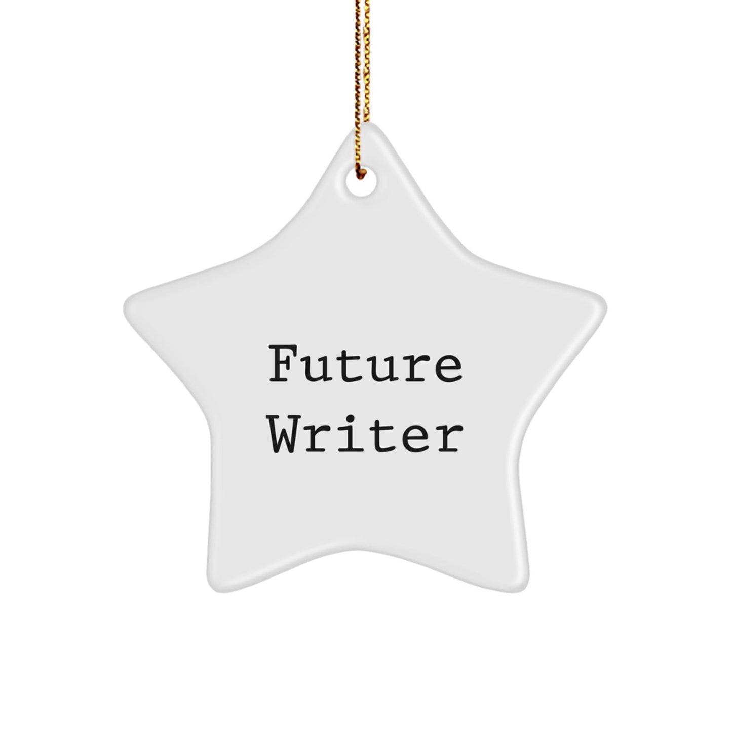 Funny Quote Star Ornament for Writers Gifts from Family to Future Writer, Unique Christmas Unique Gifts for Him Her - Victory Thru Vision