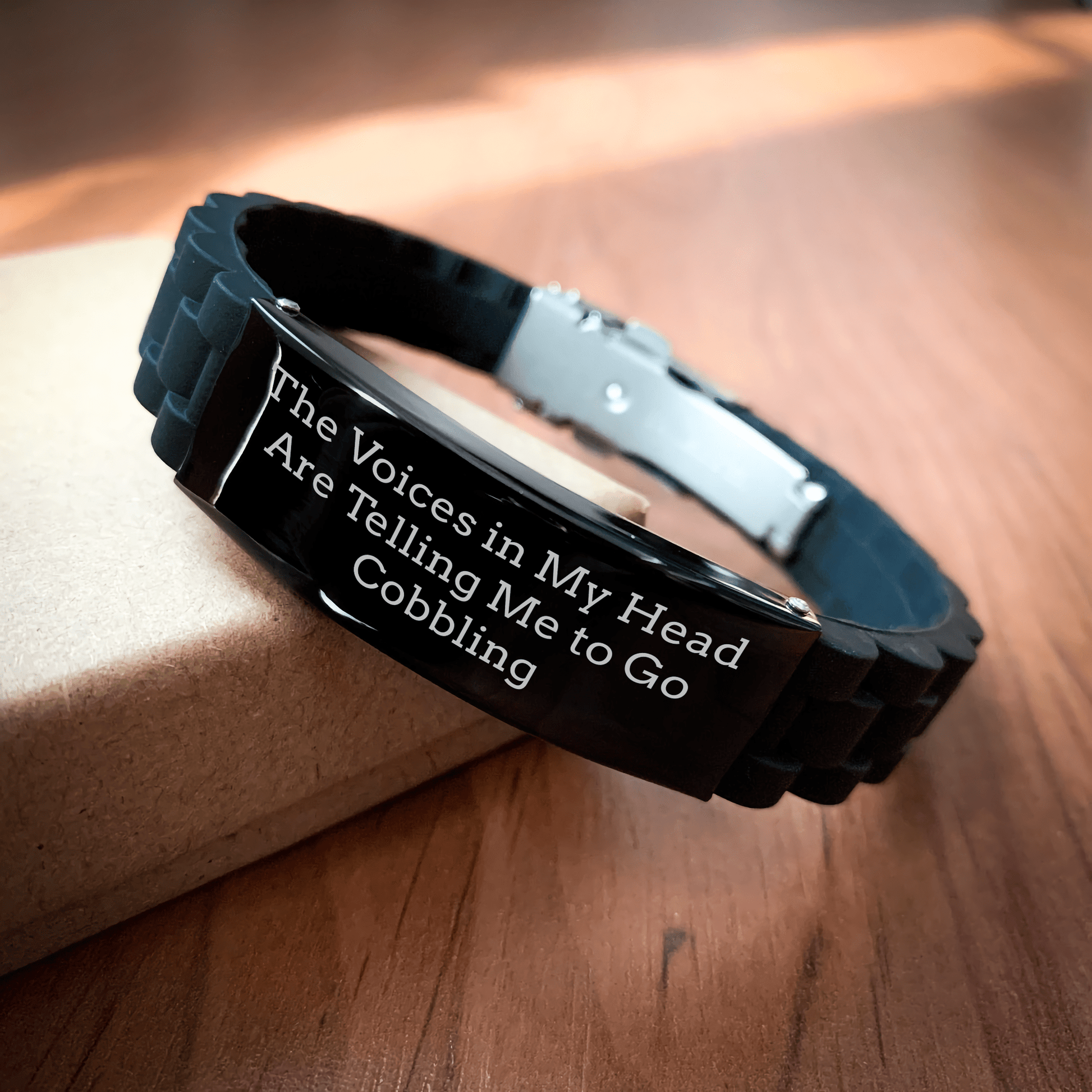 Funny Quotes Cobbling Gifts for Men - Inspirational Cobbling Message Glide lock Clasp Bracelet, Adjustable and Rust - Free, Gifts from Friends, Perfect Graduation Unique Gifts for Him - Victory Thru Vision