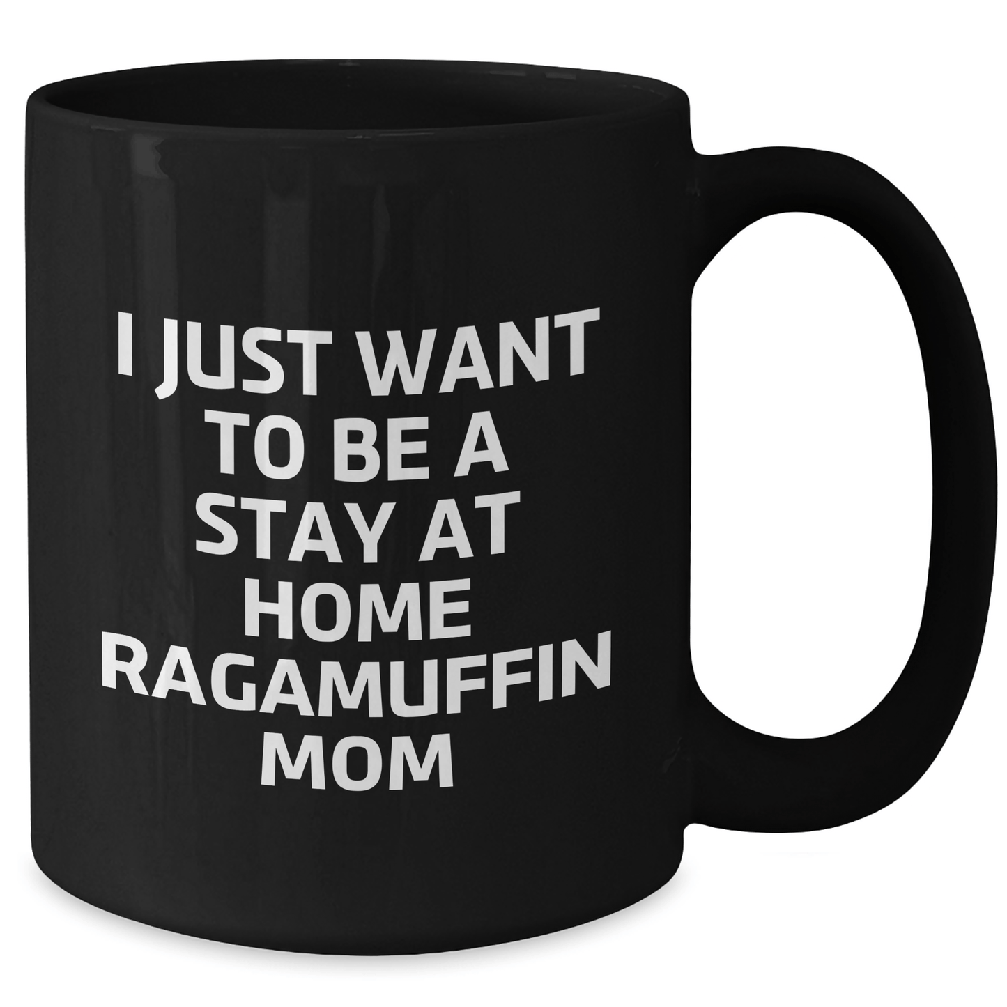 Funny Ragamuffin Cat Mom Gifts from Dad to Stay at Home Ragamuffin Cat Lovers on Father's Day - Black Coffee Mug - Victory Thru Vision 