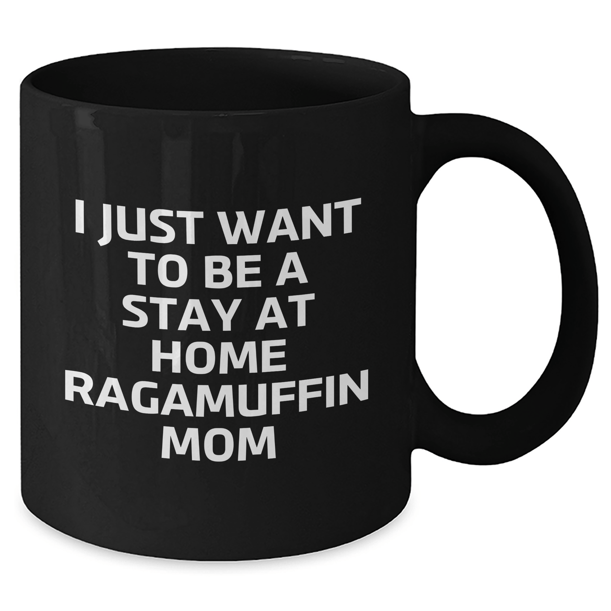 Funny Ragamuffin Cat Mom Gifts from Dad to Stay at Home Ragamuffin Cat Lovers on Father's Day - Black Coffee Mug - Victory Thru Vision 