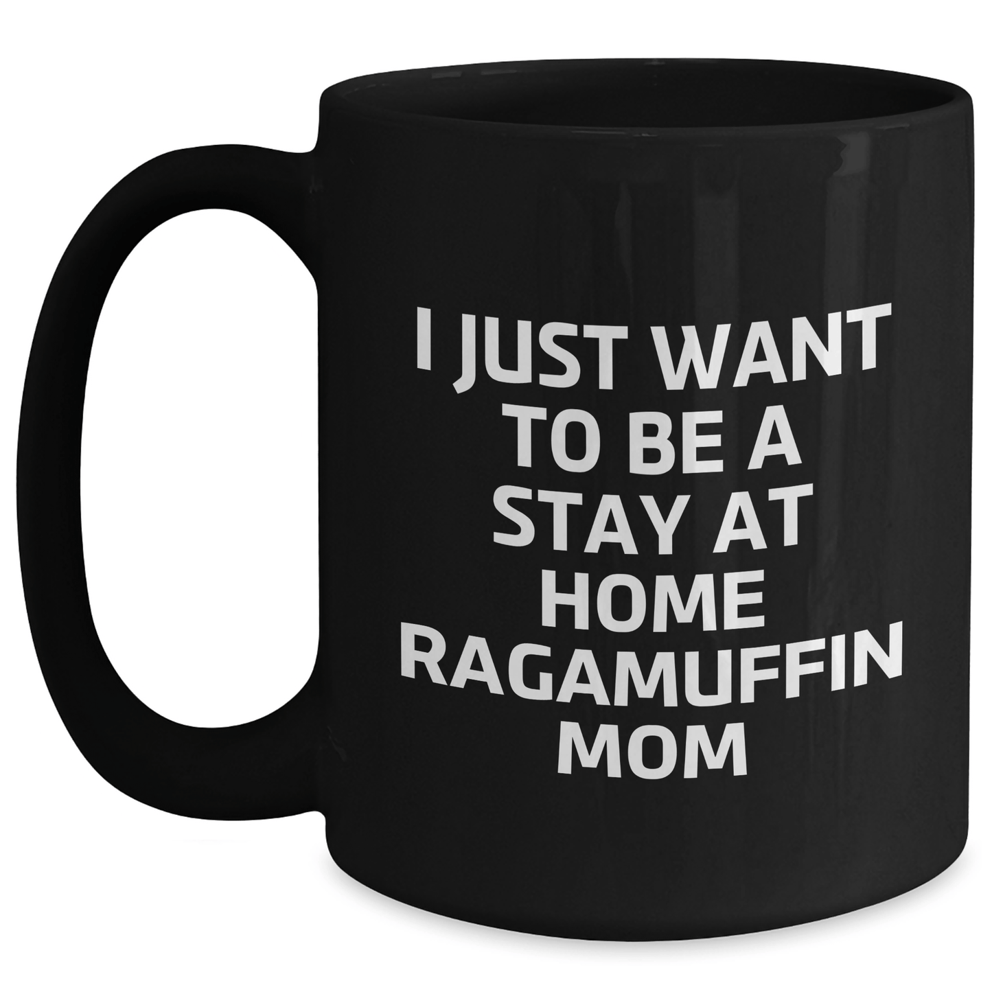 Funny Ragamuffin Cat Mom Gifts from Dad to Stay at Home Ragamuffin Cat Lovers on Father's Day - Black Coffee Mug - Victory Thru Vision 