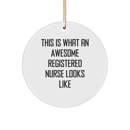 Funny Registered Nurse Gifts: Inspirational Quote Circle Ornament, Gifts from Friends to Coworkers, Perfect for Christmas Unique Gifts for Registered Nurse - Victory Thru Vision 