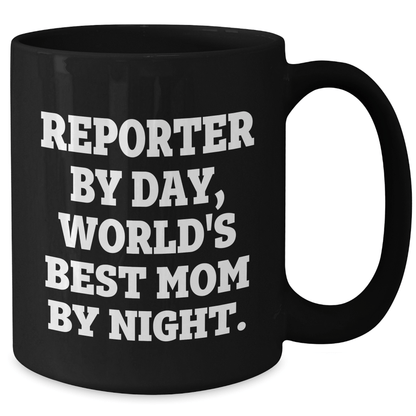 Funny Reporter Gifts By Day, World's Best Mom By Night Graduation Unique Gifts for Her from Mom - Victory Thru Vision